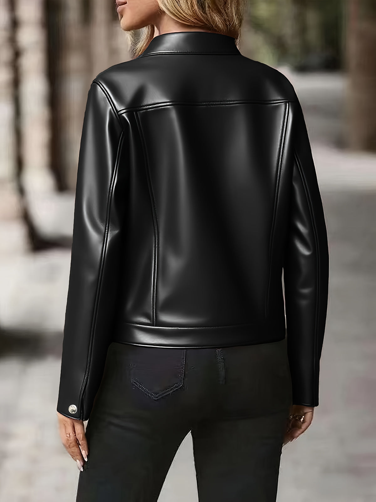 Women'S Casual Jacket, Casual Fashion Temperament All-Match, Solid Color Button-Up Cardigan, Trendy And Stylish, Women'S Outerwear, Women'S Clothing - Black