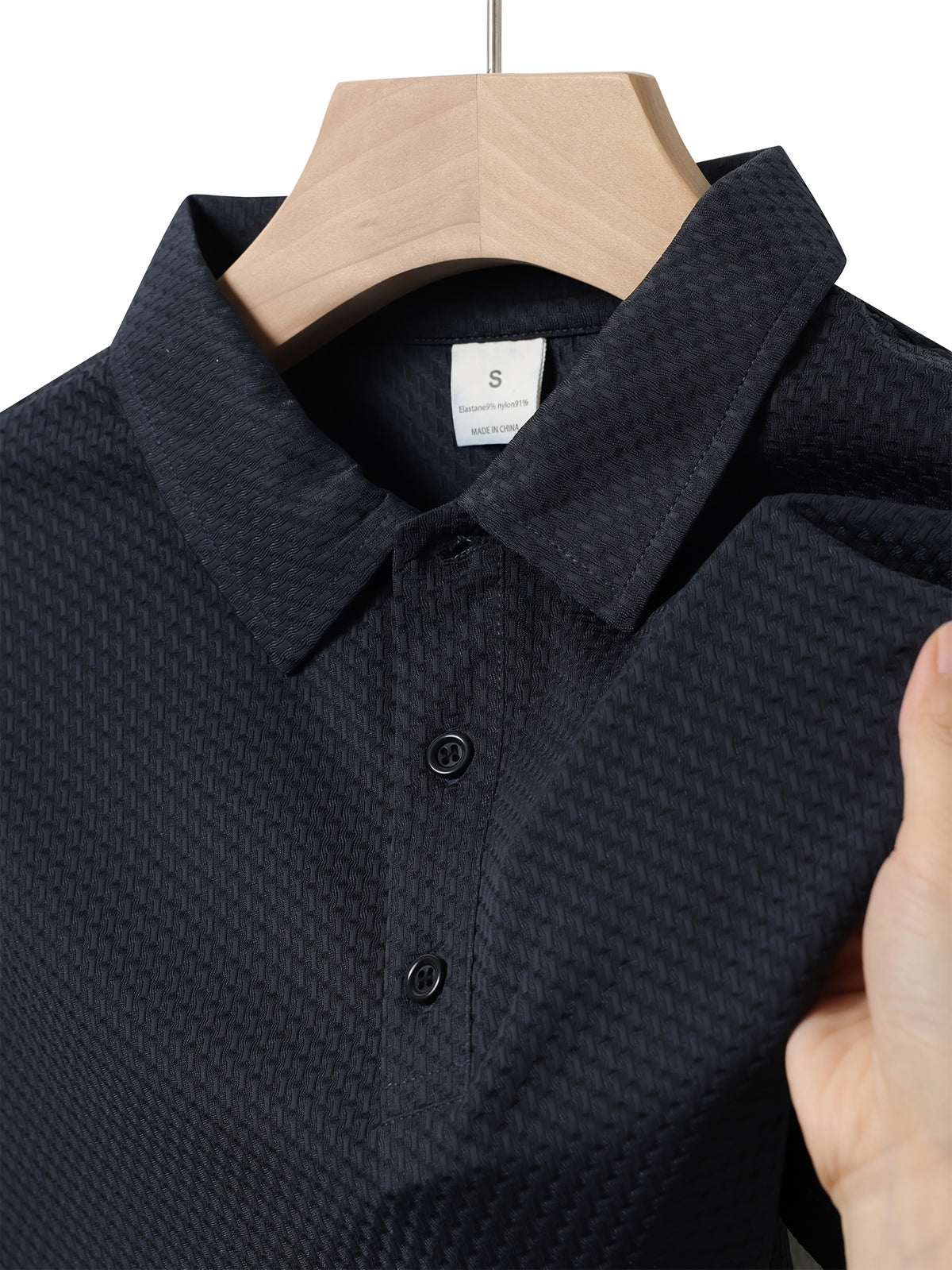 Classic Solid Color Short-Sleeve Men'S Polo Shirt, Home Casual Shirt - Navy Color
