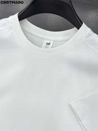 Katemar CRRTMARO New Summer Round Neck Ice Silky Fiber Fabric Quick-Dry Short Sleeve T-Shirt for Young Men, Loose Fit Casual Short Sleeve Top, Men's Apparel NKY - White