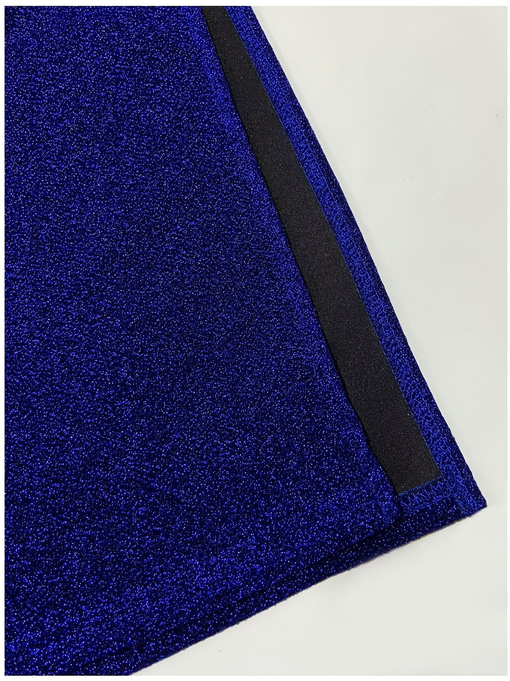 Women's Elegant Lurex Evening Gown - Tailored Waist-Cinched Bodycon Dress with Ruched Cowl Neck & Slit, Machine Washable Suitable for Weddings, Prom, Bridesmaid Dresses, Formal Party Outfits - Blue