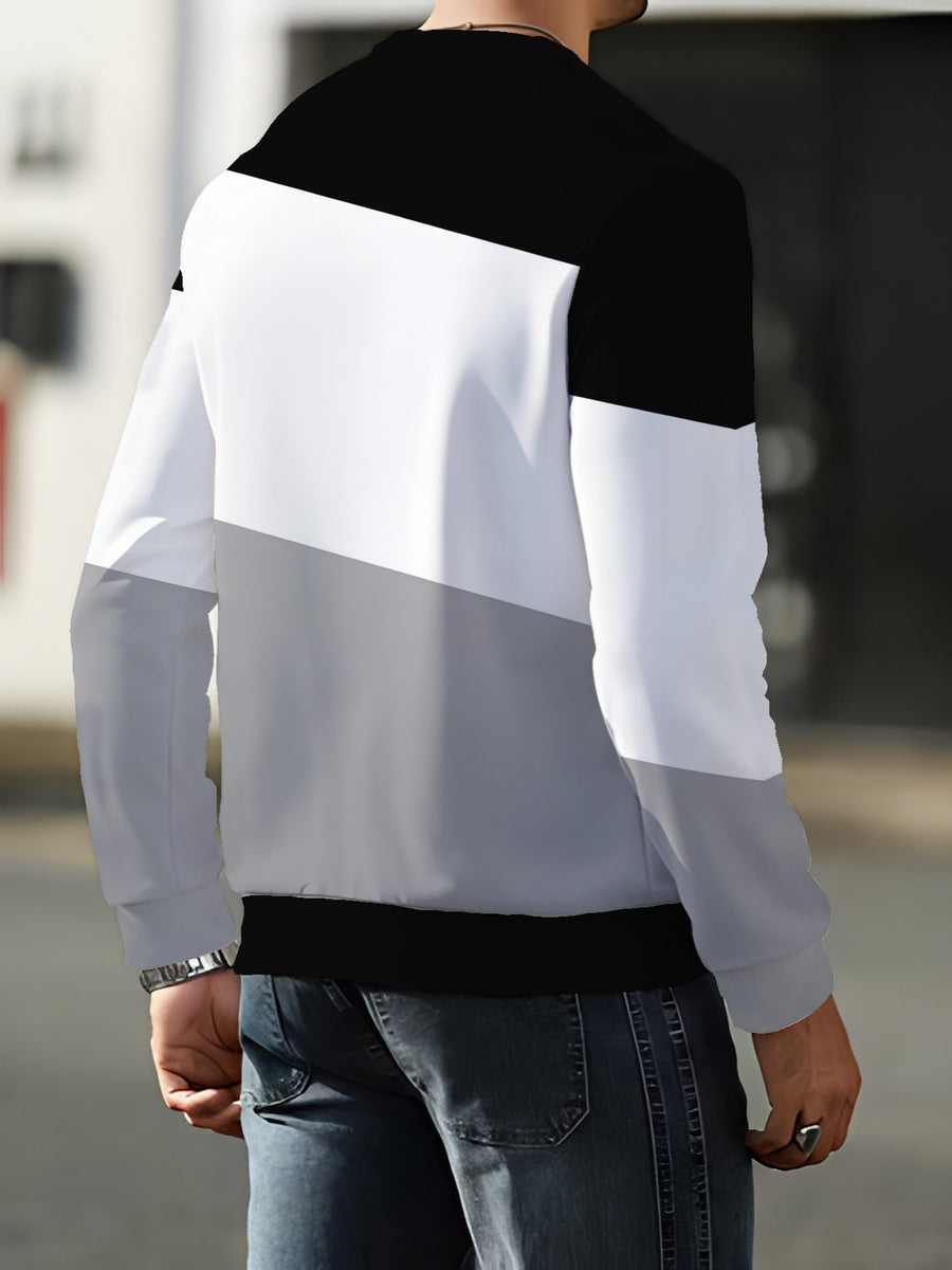 New Style Long Sleeve Autumn Winter Print Round Neck Sweatshirt Men'S Long Sleeve Sweatshirt - Mixed colors