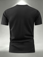 5pcs Men's Sports & Fitness Breathable Quick-Dry T-Shirts, Outdoor Travel Casual Running Printed Short-Sleeve Tees, Easy to Clean and Maintain, Lightweight T-Shirts for Daily Leisure and Gatherings, Classic Crew Neck Shirts - Black-5PCS
