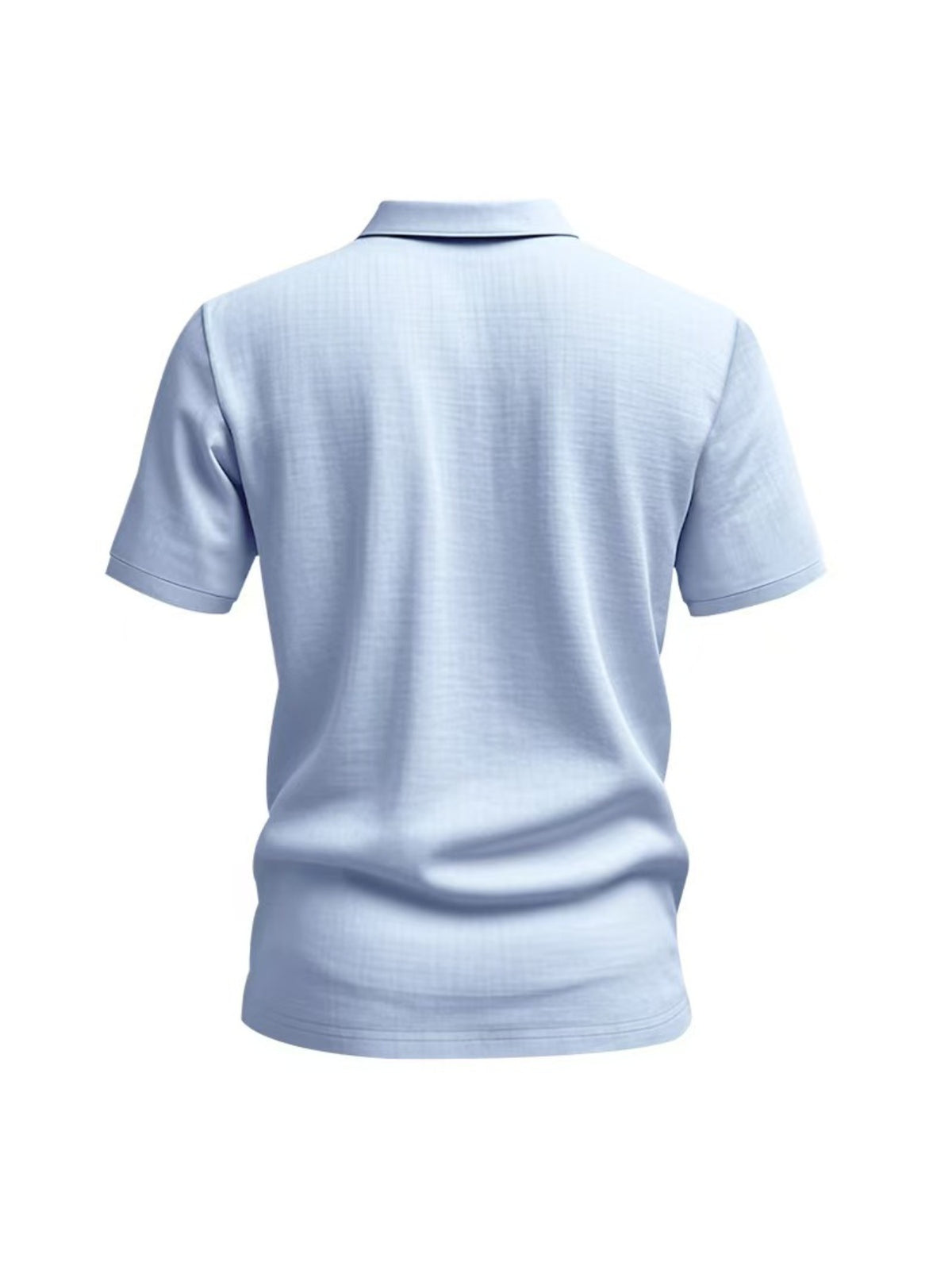 Men'S Short-Sleeve Polo Shirt, Classic Collar Loose Top, Suitable for Beach Outings, Daily Commute, And Casual Business - Light Blue