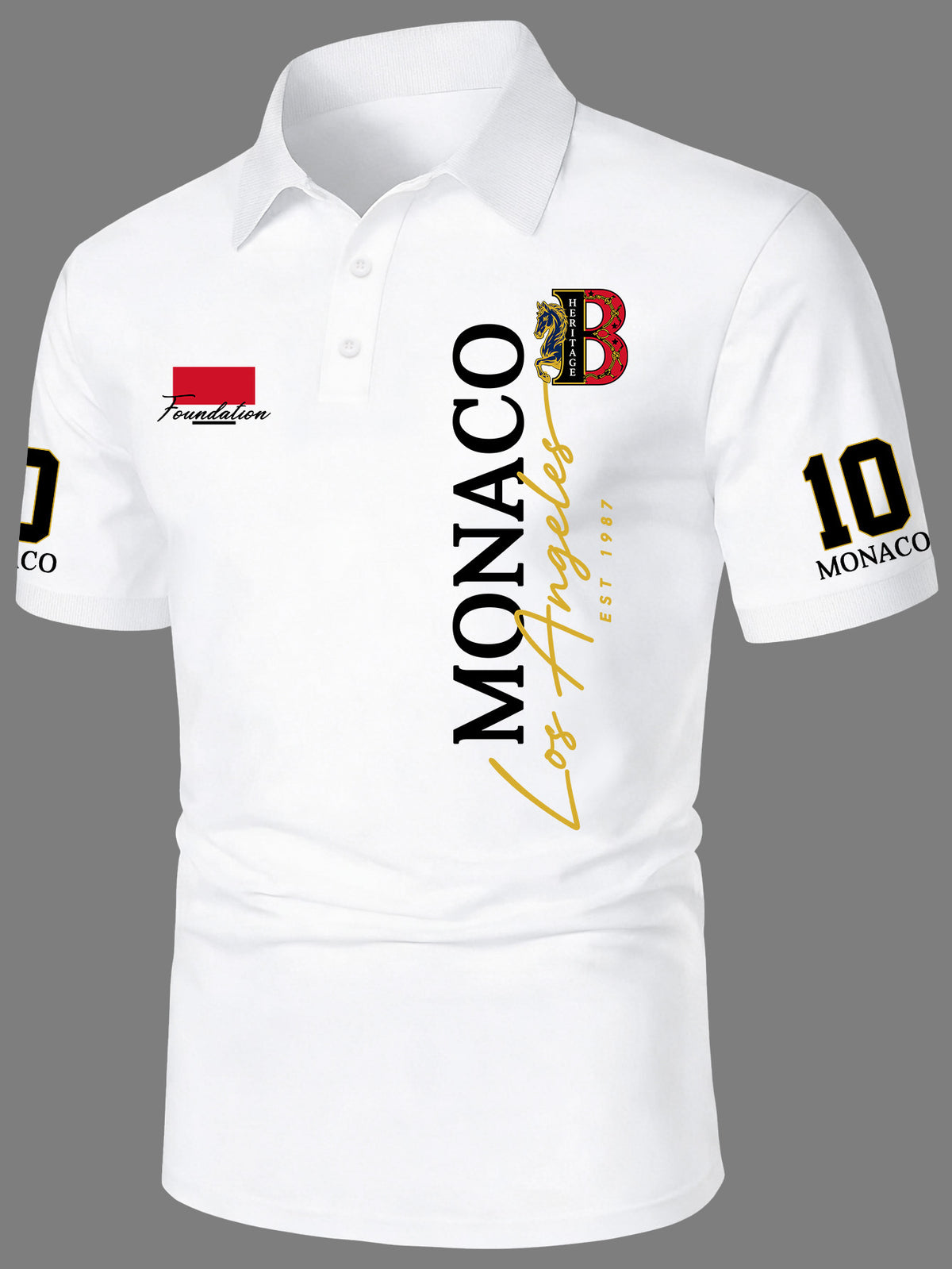 Men's Vintage Polo Shirt Short Sleeve Lapel Collar with Logo Letter Print - Retro Brand Logo, Machine Washable Regular Fit Casual Streetwear Suitable for Office, Semi-Formal & Casual Attire - White