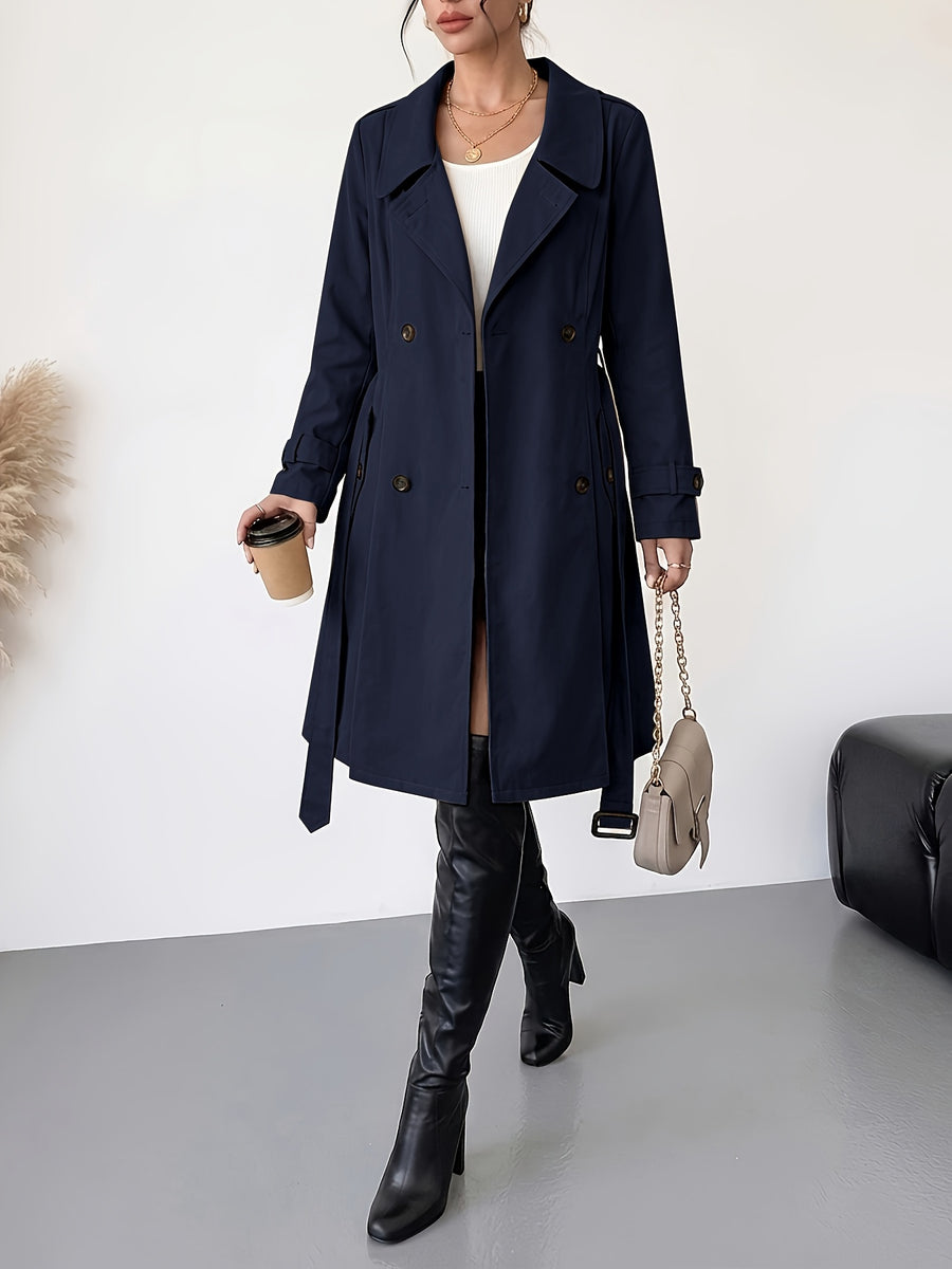 Women's Jacket with Elasticized Waist, Elasticized Cuffs, and Buttons - Navy Color