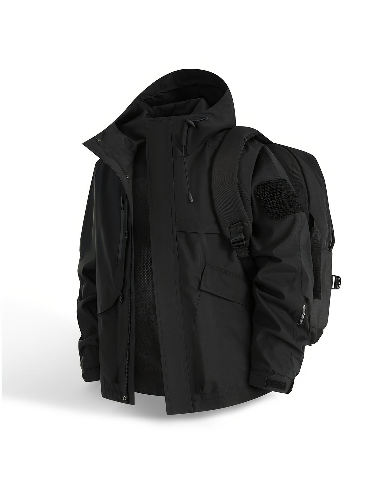 [Qiaoximei OBM] - Suitable for Work Scenarios, Practical Men'S Outdoor Jacket, Durable And Tear-Resistant Fabric, Ideal for Mountaineering, Cycling, Hiking, Camping, Travel, And Daily City Commute, Perfect Gift for Men in Autumn - Black