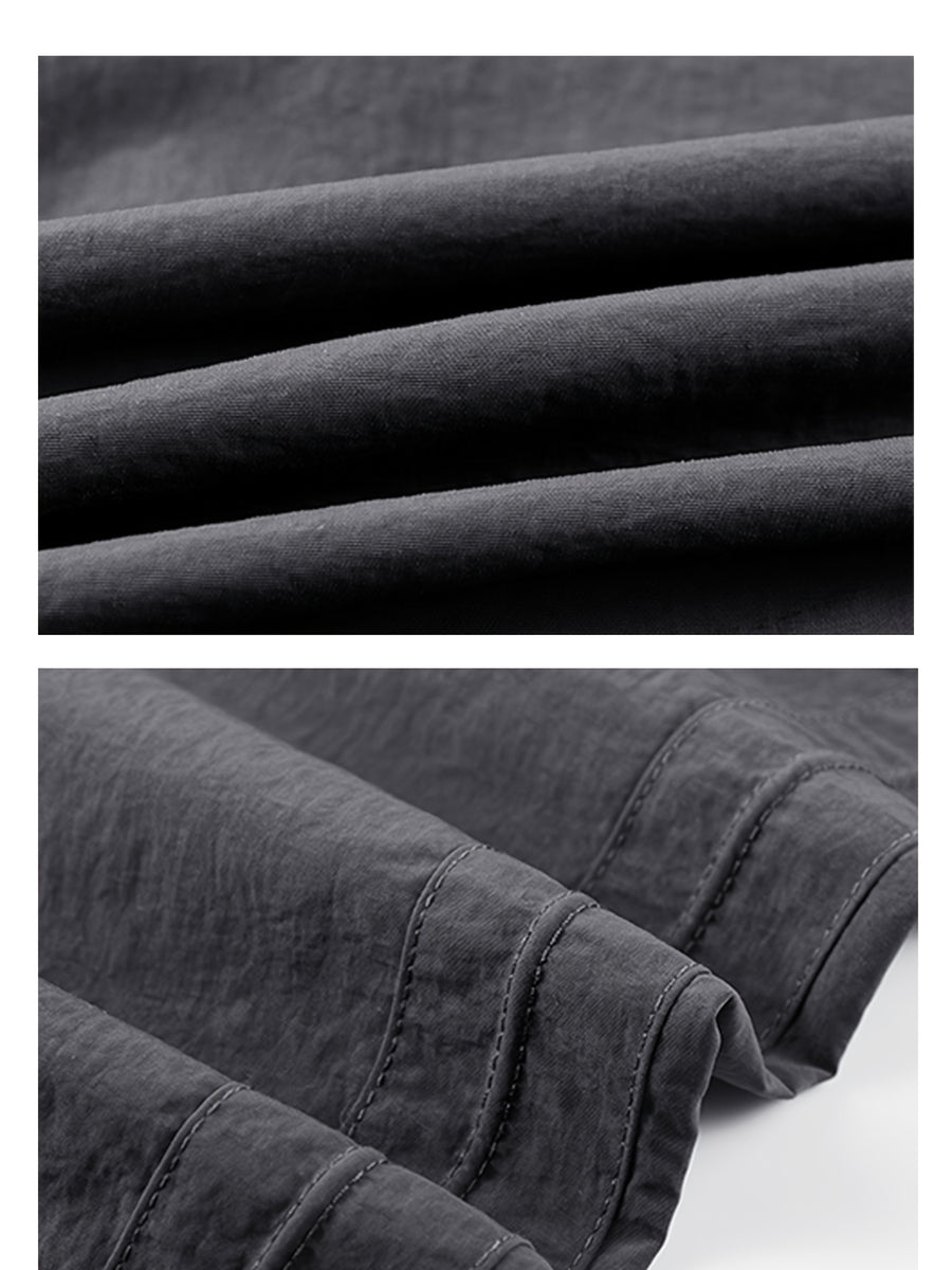 Men'S Stand-Collar Casual Commuter Jacket, Mesh Breathable Lining, Premium Wrinkle-Resistant Easy Care Fabric, Stand-Collar Zipper Closure, Ribbed Cuffs And Hem, Loose Fit Suitable for Business, Commute, And Casual Wear, Multi-Scene Men'S Outerwear - Dark Blue 1