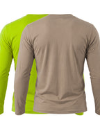 2pcs Set of Cool Fresh V-Neck Long Sleeve T-Shirts, Smooth Elastic Fabric Men'S Top Western Summer Soft Fabric, T-Shirt Home Wear Men'S Casual Top, Inner Layer, Multi-Scene, Suitable for Various Styles, Travel, Business, Golf, Countryside Travel - Red-gray + green-blue