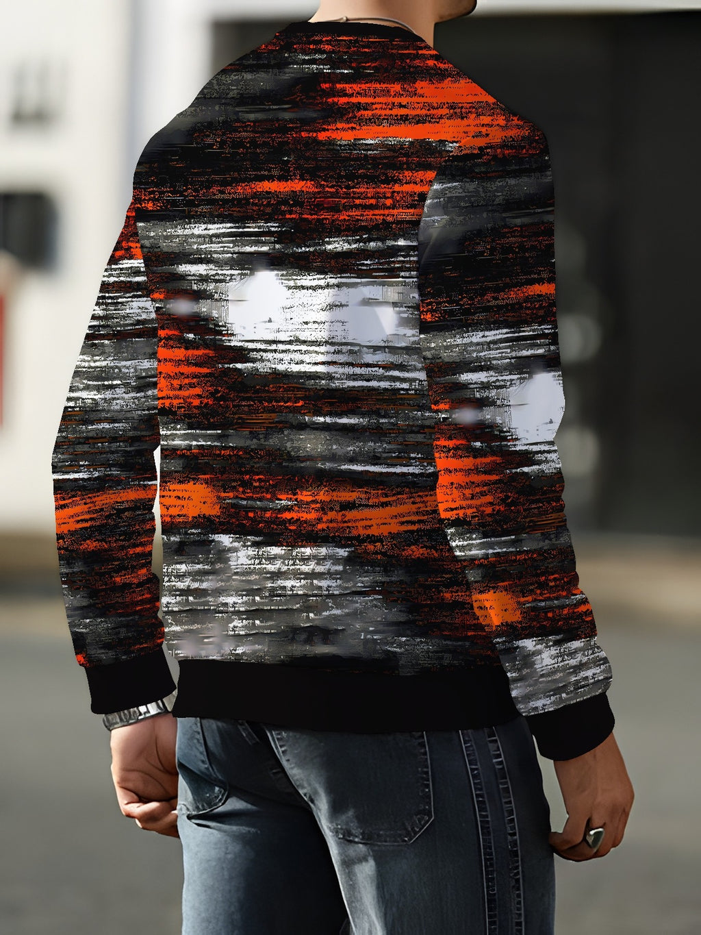New Fashionable Trendy Crew Neck Long Sleeve Autumn/Winter Printed Crew Neck Sweatshirt Men's Top - Mixed colors