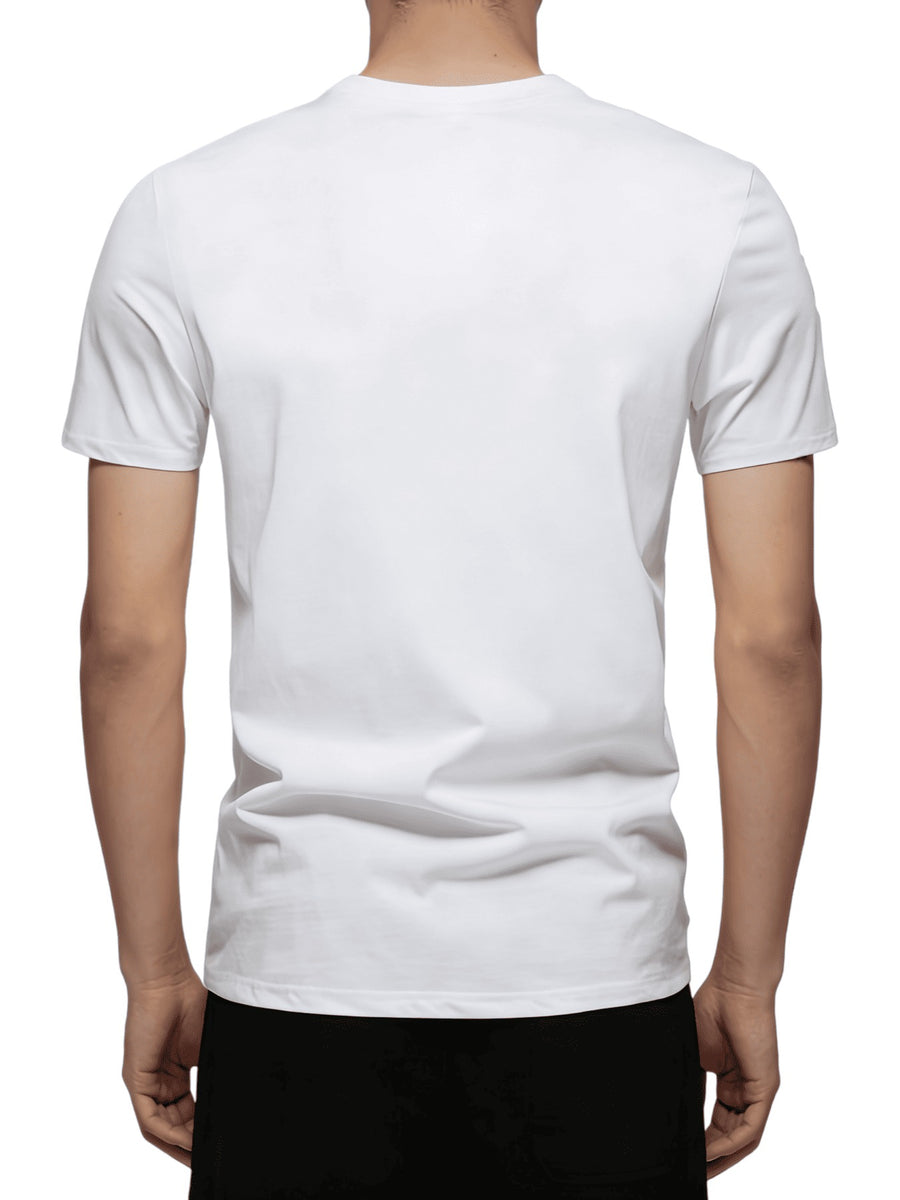 7pcs Men's Pure Crew Neck Short Sleeve T-Shirts, Unisex Basic Short Sleeve Tops, Matching Couple's Style, Comfortable, Soft, Breathable, and Sweat-Wicking, Suitable for Layering or Wearing Alone, Ideal for Sports, Outdoor, Casual, and Commuting - Mixed Color 1