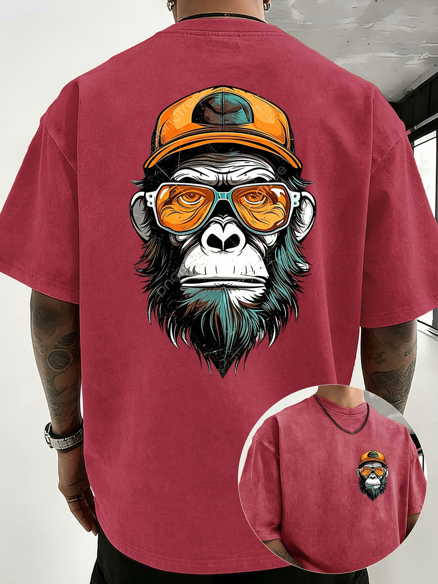 Summer Hot Item Unisex T-Shirt, Retro Distressed Style And Super Good Look! Pure Main Material, Breathable And Skin-Friendly, Comfortable to Wear, Suitable for Casual Commute, Sports Fitness, Outdoor Travel. Double-Sided Positioning Print - Red