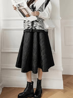 YYTT Women's A-Line Skirt with Pockets - Long -Length Skirt Suitable for Fall/Winter, Solid Color Pockets & A-Line, Machine Washable Non-Stretch Skirt for,, Date Outfits (Versatile Wardrobe Staple) - Black