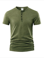Men'S Summer Fashion T-Shirt Solid Casual Men'S Beach Vacation T-Shirt - Dark Green