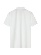 Classic Solid Color Short-Sleeve Men'S Polo Shirt, Home Casual Shirt - White