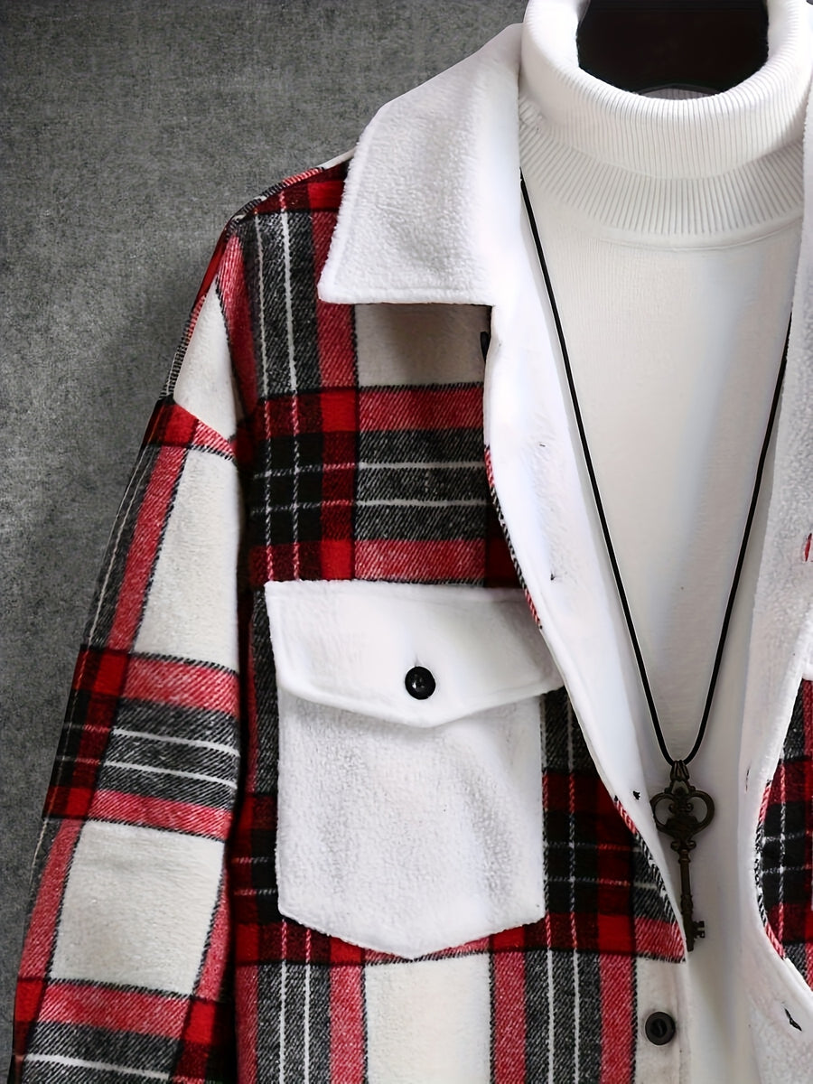 Pearson OBM Men's Novelty Plaid Cross-Border Coat - Red