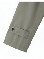 Men'S New Spring/Autumn Season Western Mature Stable Men'S Commute Fashion Trendy Meeting Solid Color Casual Durable Wear-Resistant Design Style Trench Coat Versatile Top Texture - Gray Green