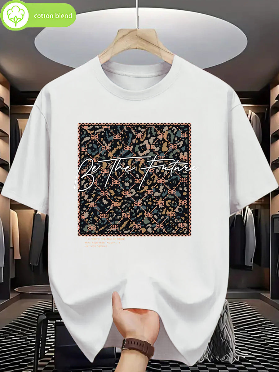 Men's Trendy Round-neck T-shirt! A Versatile, Fashionable, Breathable Short-sleeve Essential for Commuting and Casual Wear! Exquisite and Comfortable! - White