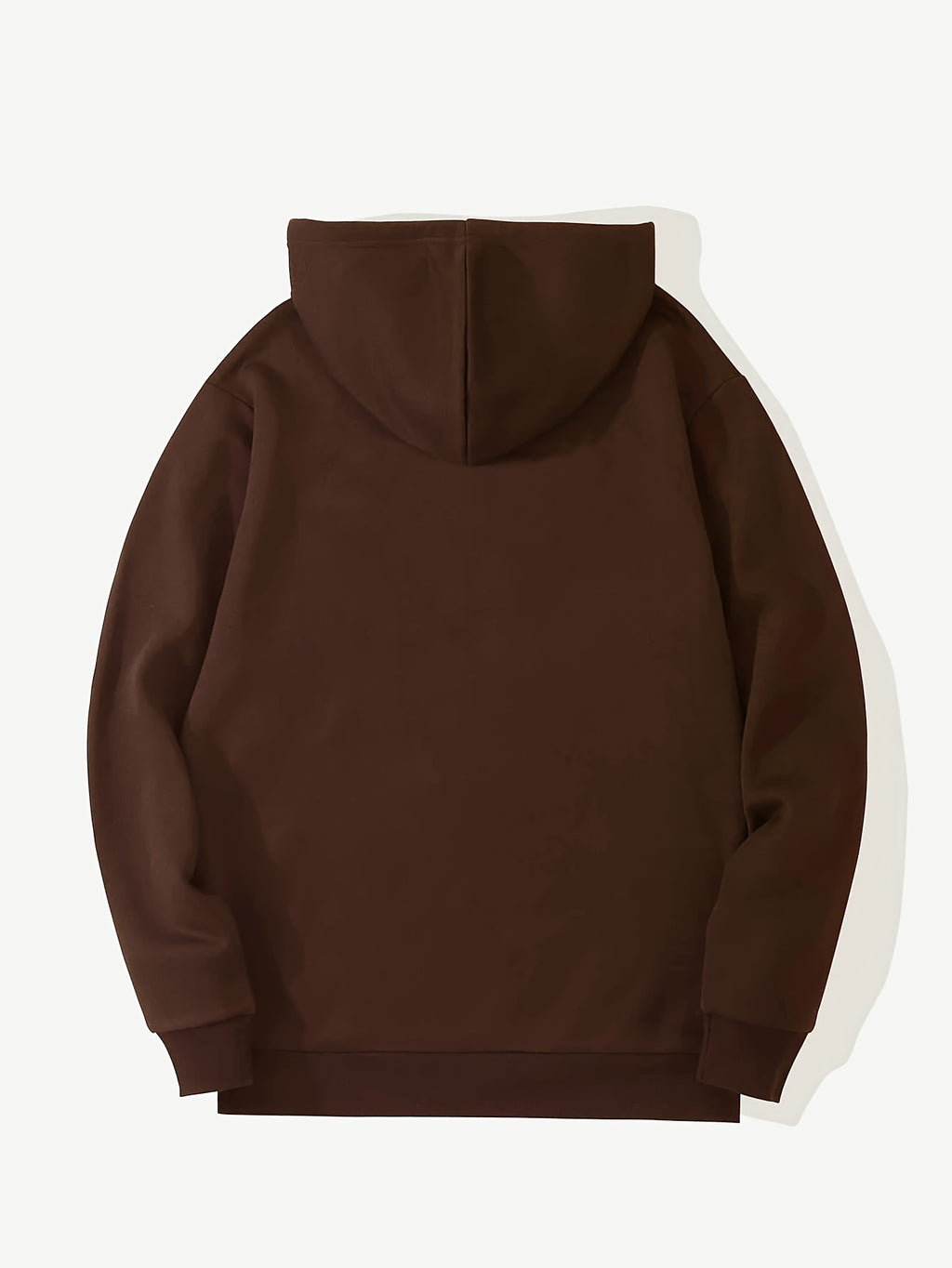 Men's -Lined Hooded Sweatshirt, Casual Versatile Fashion Streetwear Pullover Hoodie - Coffee Brown