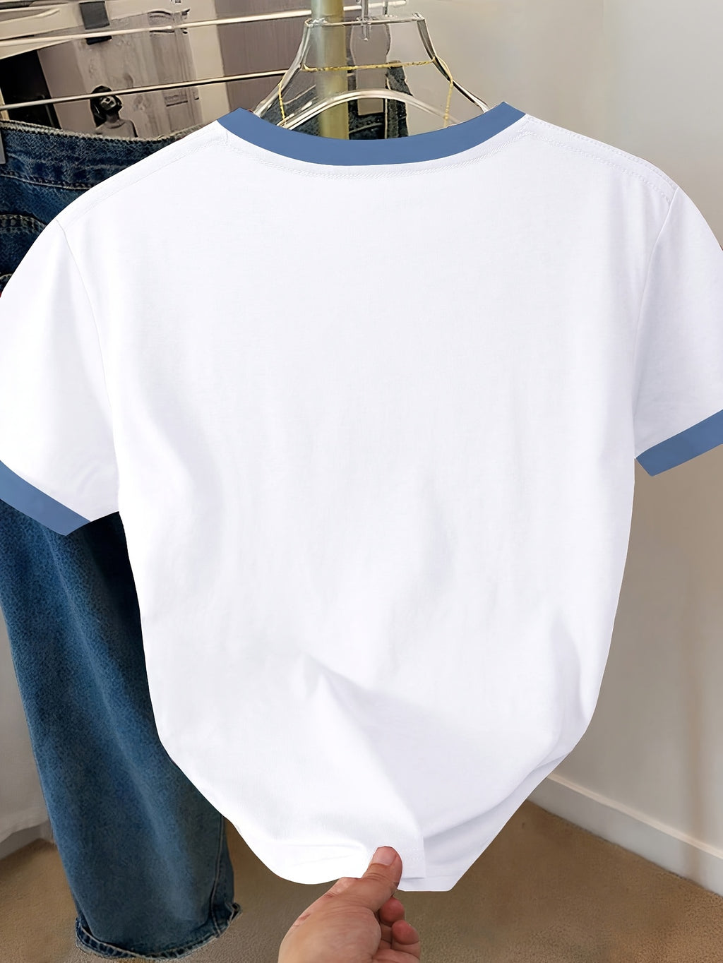 Women'S Summer Casual Short Sleeve Cute Heart Print Fashion T-Shirt with Funny Logo (Quick-Dry) - White