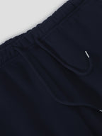 A Casual Autumn/winter -lined Loose-fit Women's Sweatpants Featuring a Trendy Fashionable Digital Star 22 Pattern Print - Navy Color