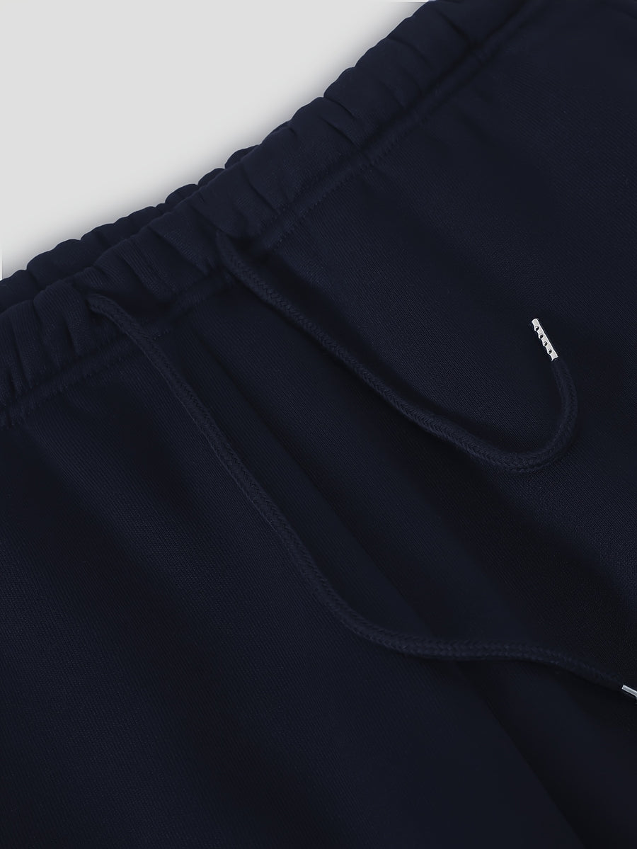 A Casual Autumn/winter -lined Loose-fit Women's Sweatpants Featuring a Trendy Fashionable Digital Star 22 Pattern Print - Navy Color