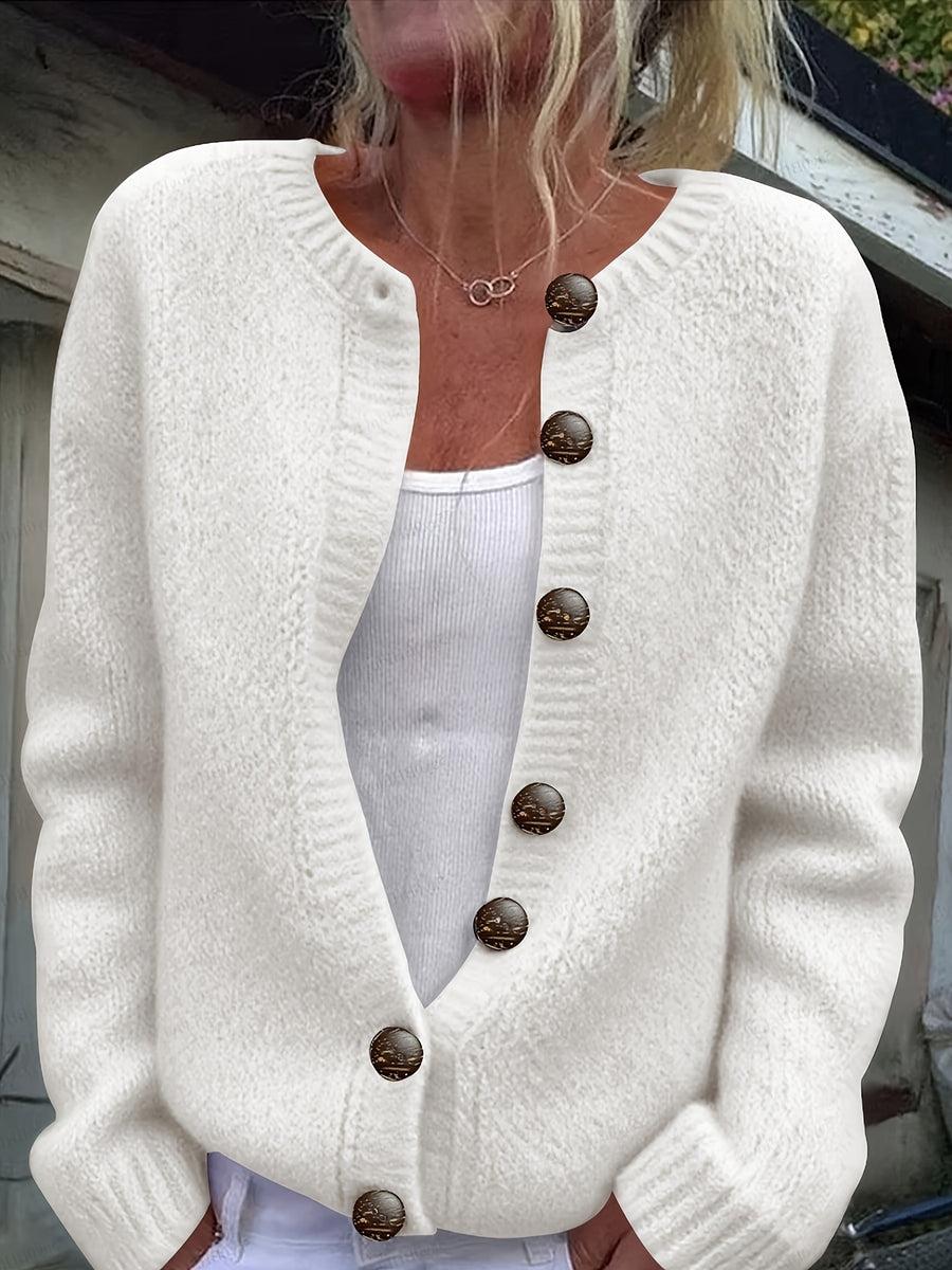 Women'S Thick Needle Sweater, Suitable for Autumn And Winter, Casual Warmth, Elegant And Versatile, Ideal for Holiday Parties. Long-Sleeved Shirt - White