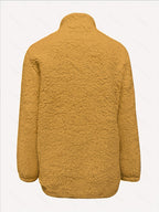 Women's Casual Fashion Pullover Zip-Up Long Sleeve Top - orange yellow