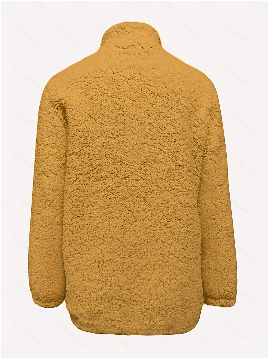 Women's Casual Fashion Pullover Zip-Up Long Sleeve Top - orange yellow