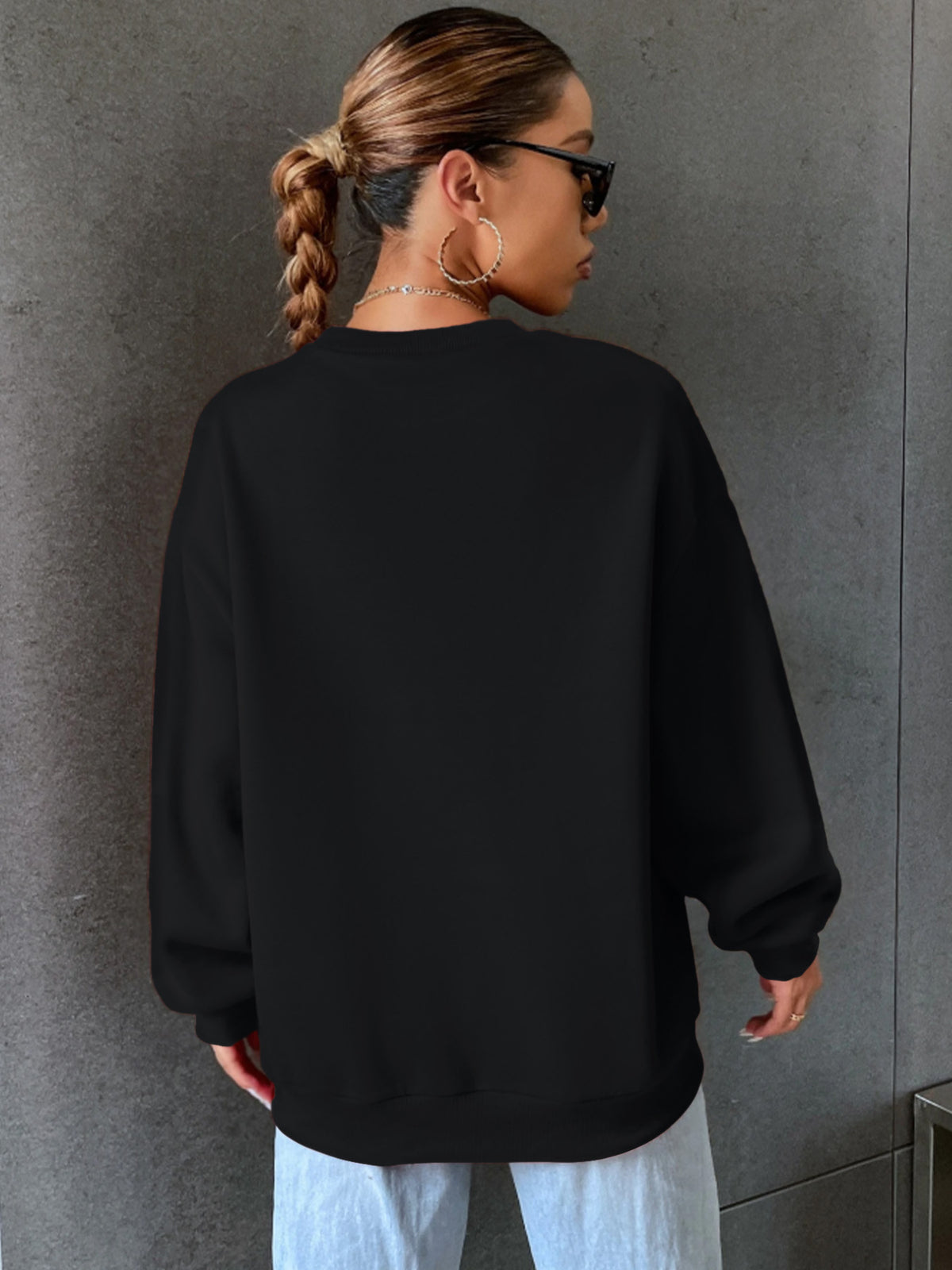 2025 Autumn And Winter Women'S Fashionable Casual Loose Round-Neck Printed Sweatshirt, Featuring a Design with The Arsenal 1886 Letter Pattern, Easy And Versatile Style, Made of 100% Fabric, Machine Washable - Black
