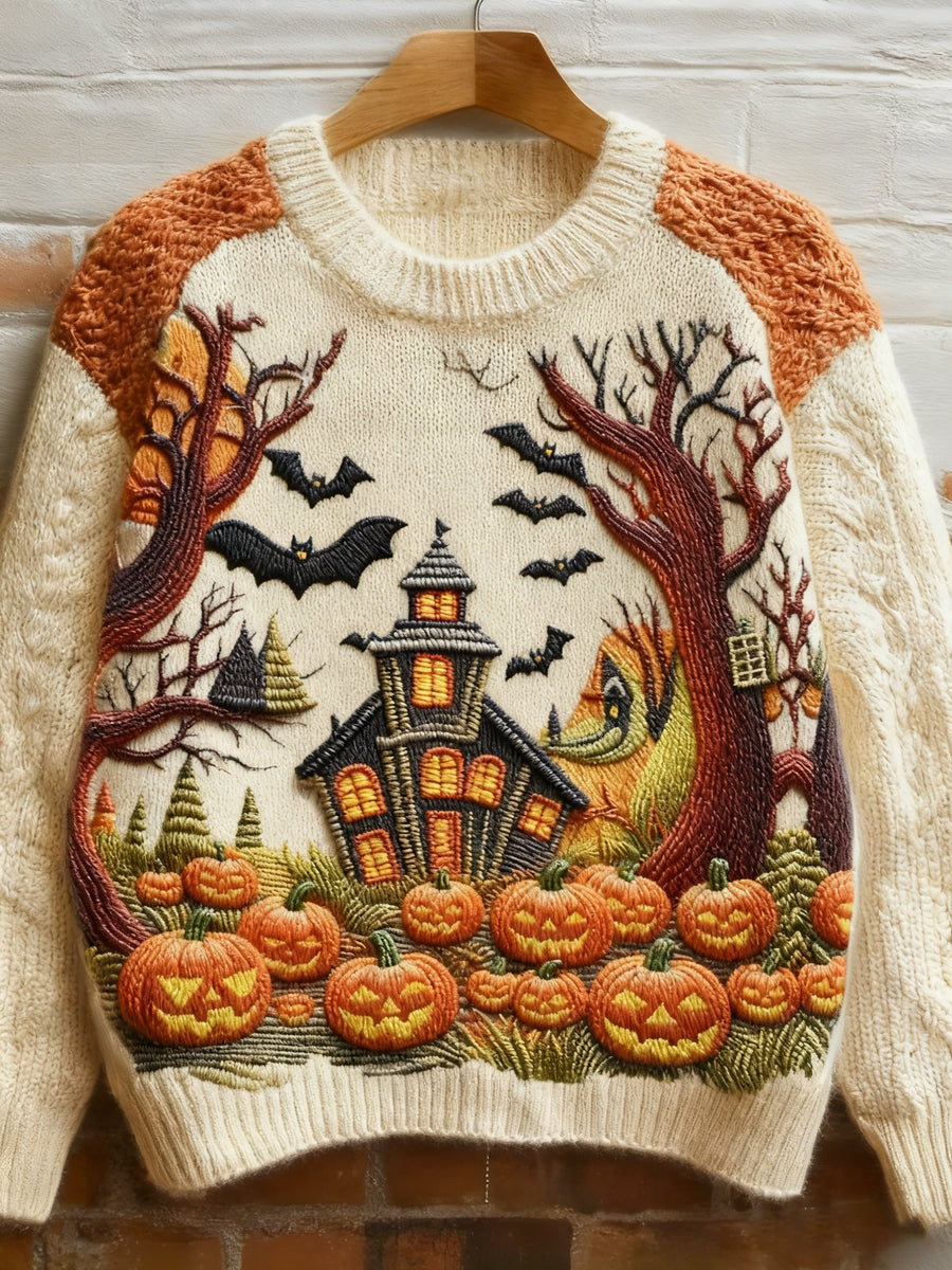 Women's Printed Pullover Sweater - Autumn and Winter - Mixed Color WS1