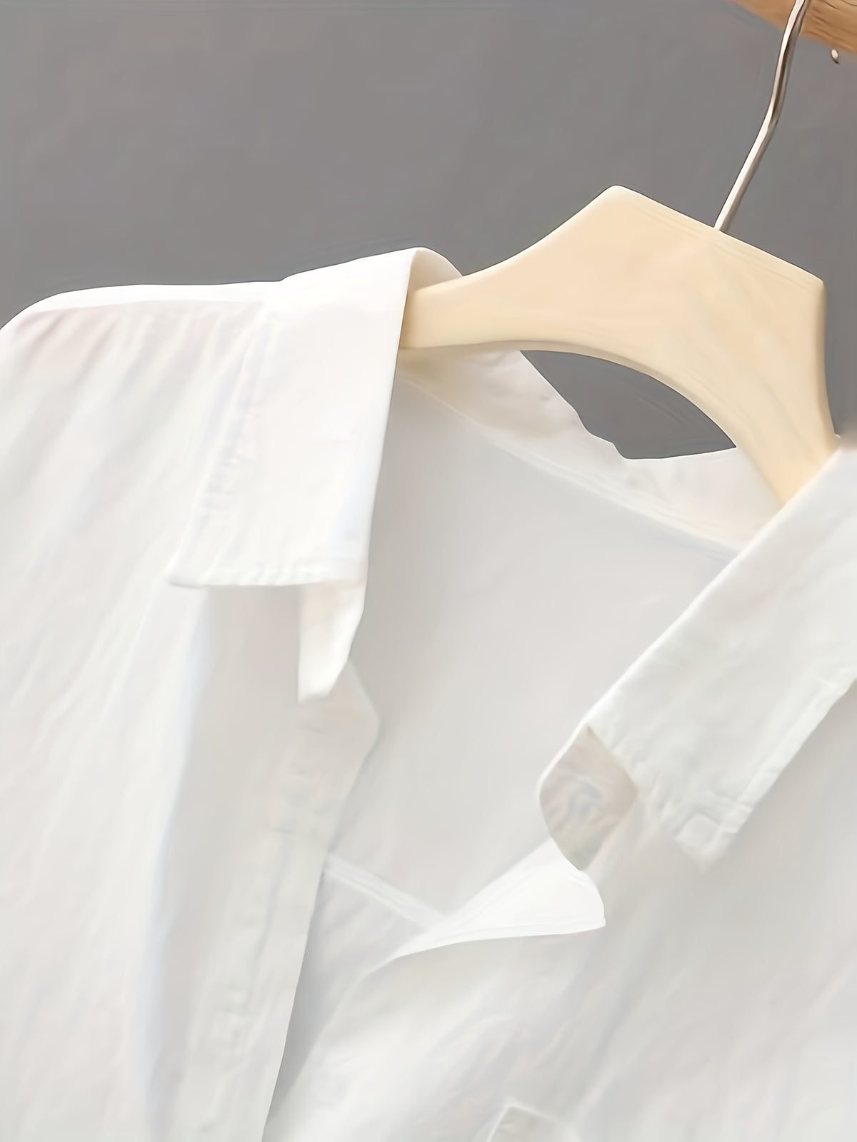 Women's Shirt, Lightweight Comfortable Long Sleeve Shirt, Simple Fashion Versatile Loose Casual Women's Shirt - White