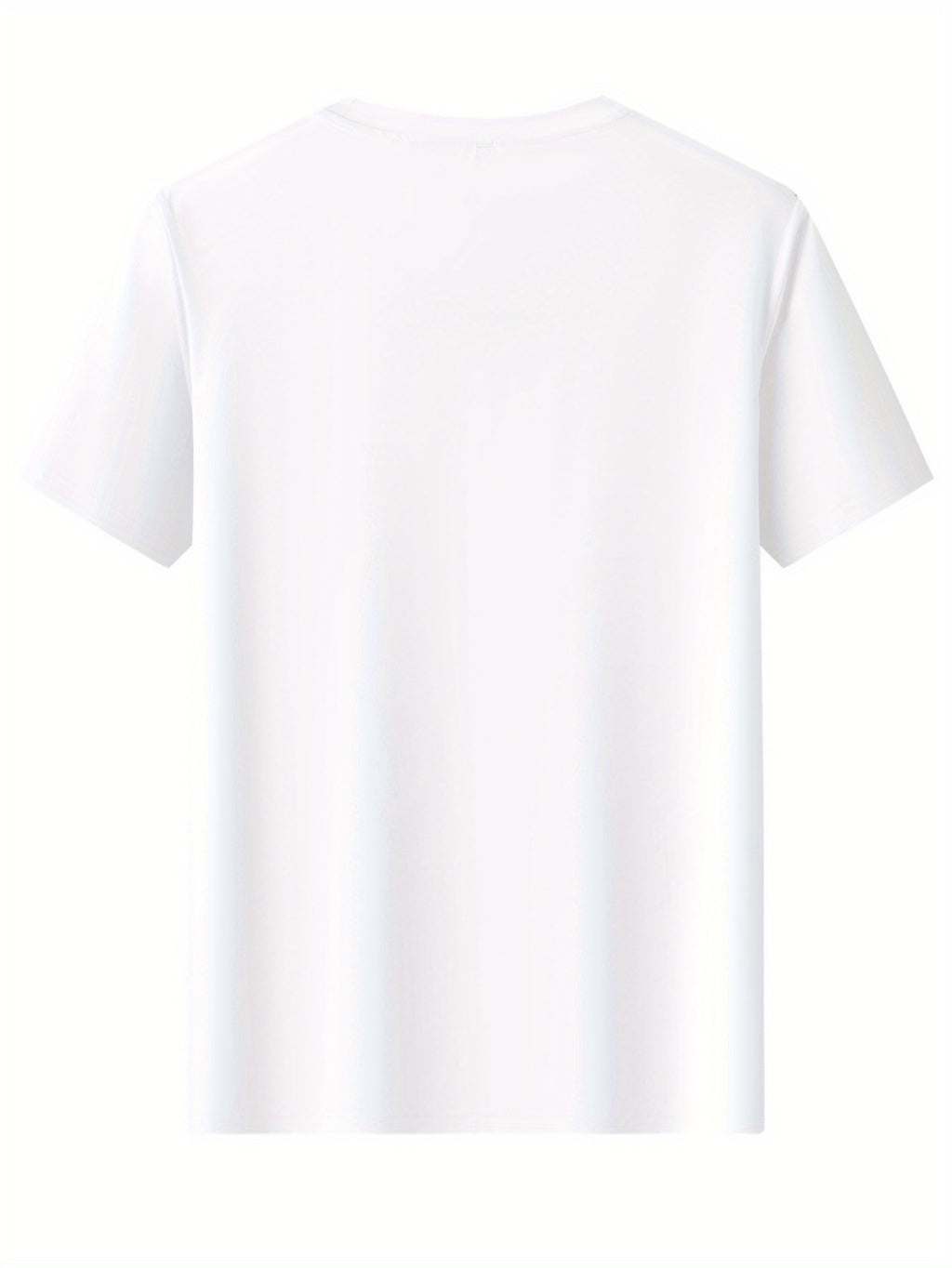 100%  Men's T-Shirt, Summer Lightweight Breathable Sweat Absorbent for Outdoor and Home Wear - White