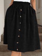 Women's Casual Fashion Half Skirt - Black