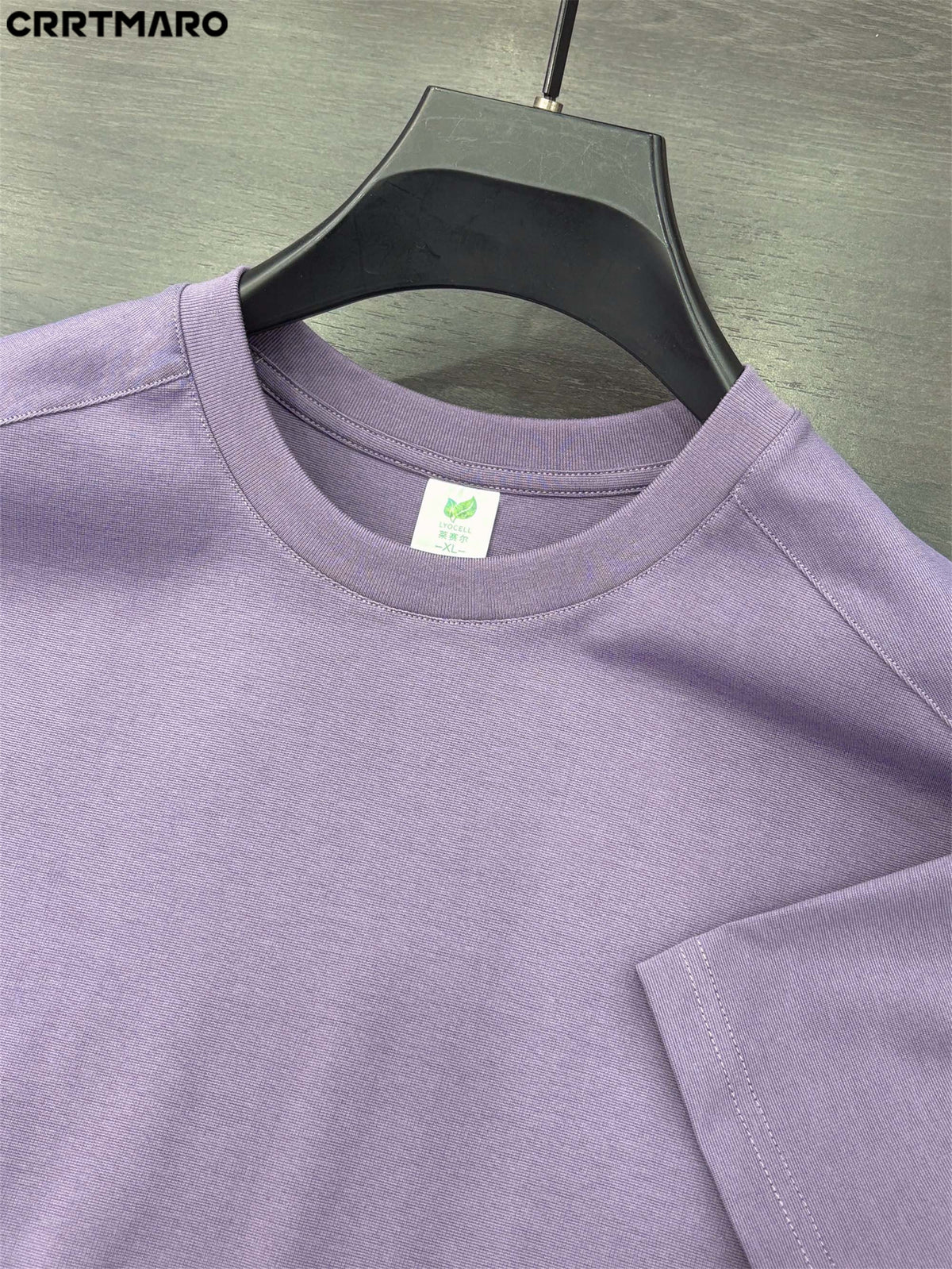 Katemar CRRTMARO New Summer Round Neck Ice Silky Fiber Fabric Quick-Dry Short Sleeve T-Shirt for Young Men, Loose Fit Casual Short Sleeve Top, Men's Apparel NKY - Purple