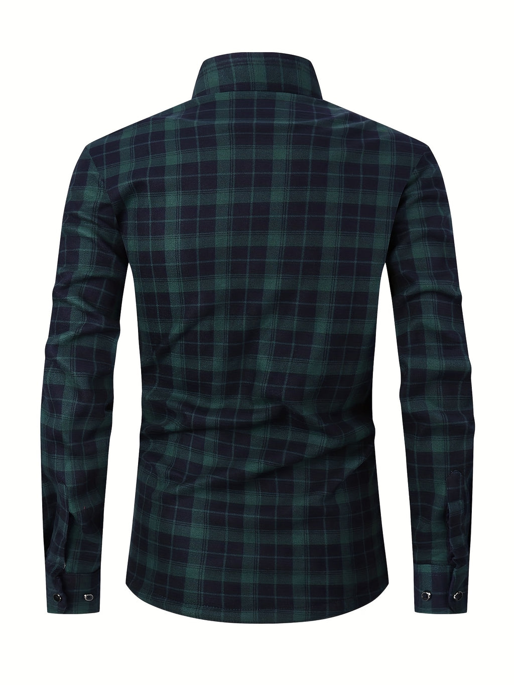 Autumn/Winter Plaid Flannel Shirt for Men, -Lined, Thickened, Warm, Long-Sleeve Workwear Jacket, Casual Top, New Season - Green Grid