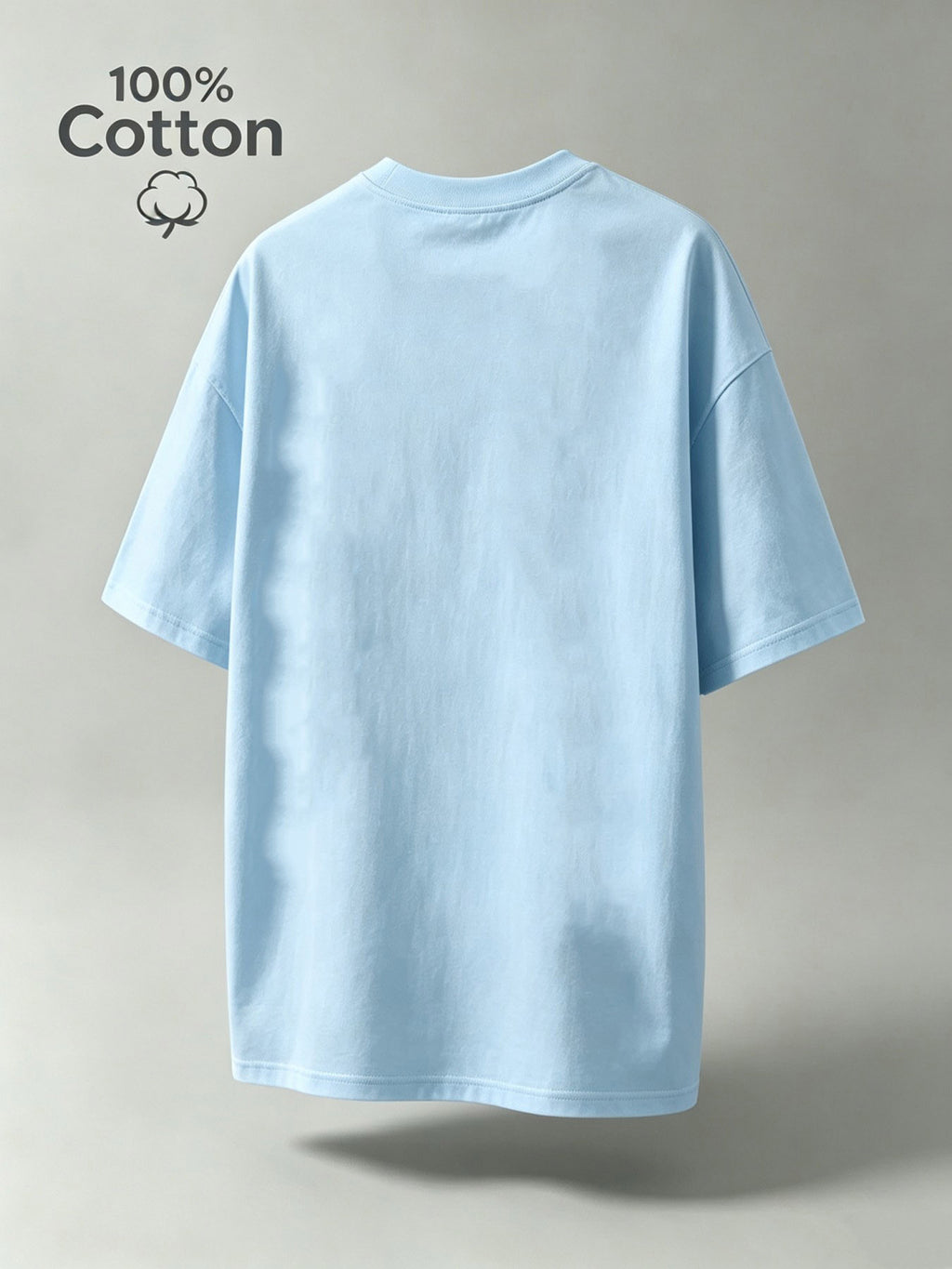 New Summer Cartoon Men's Casual Sport Fitness Pure Cotton Short-Sleeve Shirt, Moisture-Wicking and Sweat-Absorbing, Comfortable for Casual Streetwear and Outdoor Sports Fitness - Light Blue