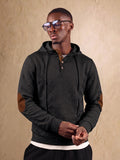 1 Men's Fashionable Casual Hooded Sweatshirt | High-End Skin-Friendly Soft Textured Jacquard Fabric | Hooded Button Design | Breathable and Warm | for Indoor Gatherings and Outdoor Sports | Wardrobe Essential for Casual Vacation Style | Suitable - Black