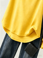 1pc Hooded Top Easy Line Design Casual All-Match Style Summer New Y2K Style Women'S Casual Athletic Wear Elegant Fashion Comfortable T-Shirt Top - Lemon Yellow
