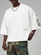 Men's Drop Shoulder Short Sleeve T-Shirt, Loose Fit Urban Style, Crew Neck with Large Letter Print, Non-Textured, Printed Pattern, Spring Summer, Men, Short Sleeves, Daily Wear - Mixed colors