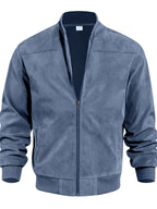 Whale Crossing OBM Early Autumn New Outdoor Men's Stand Collar Zipper Jacket - Blue