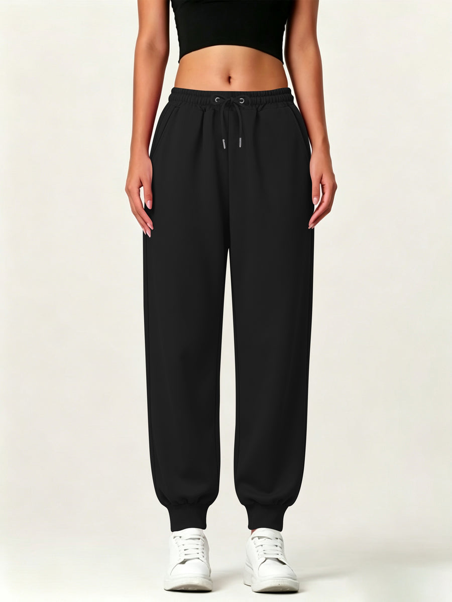 Autumn-Winter Women'S Casual Pants with Pockets - Black