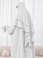 1pc (No Include Clothing) Kimmar Double-Layer Kimmar Shawl Headscarf Fashion Classic Versatile Kimmar, Suitable for Women'S Daily Wear - White