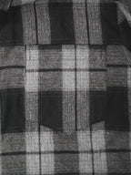 Classic Plaid Flannel Men's Shirt - Soft Long Sleeve Casual Button-Up Versatile Shirt with Pocket | Vintage Style Early Spring/Autumn Layering Piece, Soft Skin-Friendly New Autumn Vintage Plaid Commuter Versatile Top, Stylish Daily Outing Shirt - Black And Gray Grid