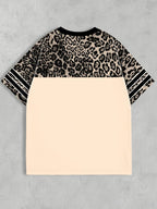 Plus Size - Plus Size - Women'S Round Neck Printed Jersey T-Shirt - Round Neck Casual Top - Lightweight Jersey T-Shirt Suitable for All Seasons - Coffee Color