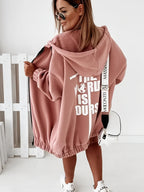 Base Layer Women's Fashion Women's Fashion Hoodie Women's Fashion Hoodie Women's Fashion Sweatshirt Sweatshirt Jacket Women's Outerwear Hooded Drawstring with Pockets Printed Sweatshirt Hoodie Autumn/Winter Style Niannian - Pink Color
