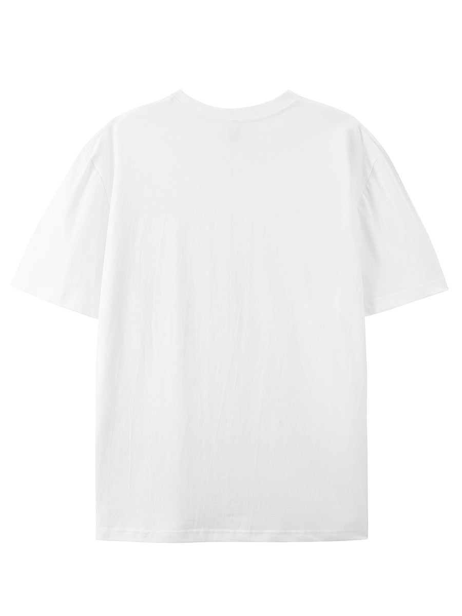 Men's Abstract Art T-Shirt - Vibrant Brushstroke Design, Soft and Breathable, Modern Crew Neck, Short Sleeve Summer Tee, Art-Inspired T-Shirt - White
