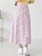 1pc Cute Fashion Casual Floral Printed Short Skirt, Suitable for Vacation Outings And Dates - Pale Pinkish Gray