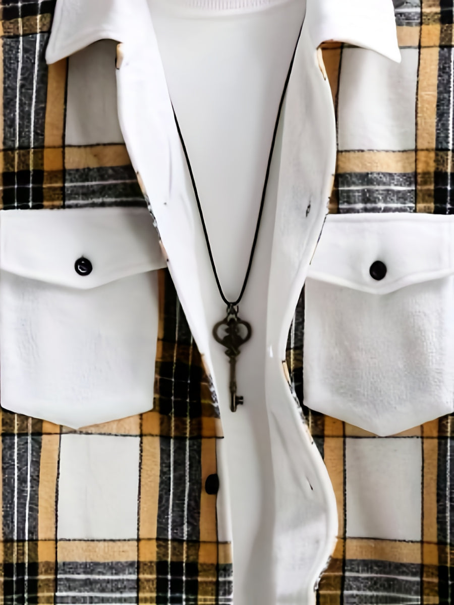 Pearson OBM Men's Novelty Plaid Cross-Border Coat - Yellow