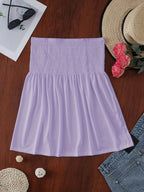 Women's Sexy Fashion Satin Off-Shoulder Crop Tube Top - Light Purple