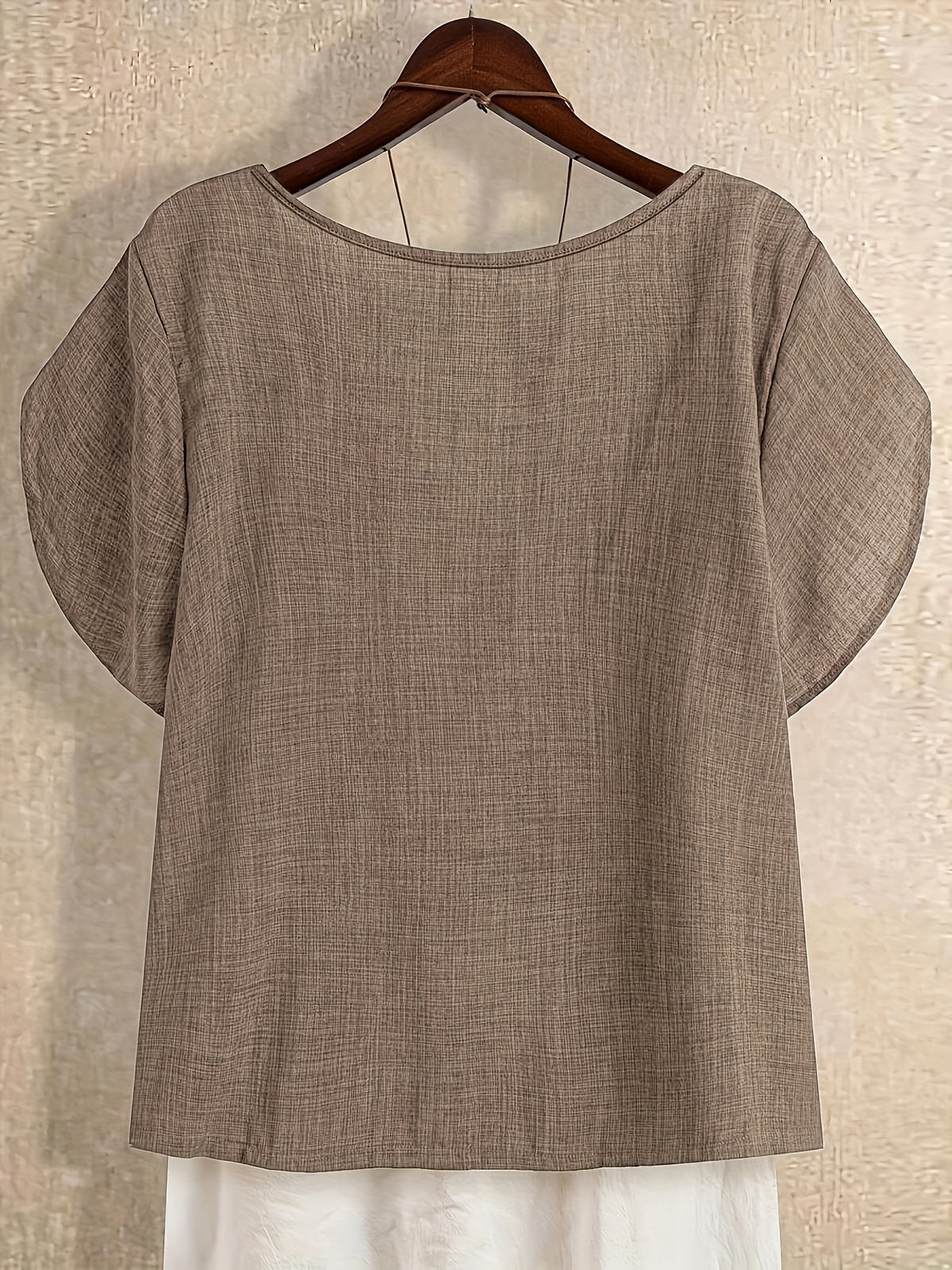 Women'S Solid Fashion Shirt for Summer - Khaki